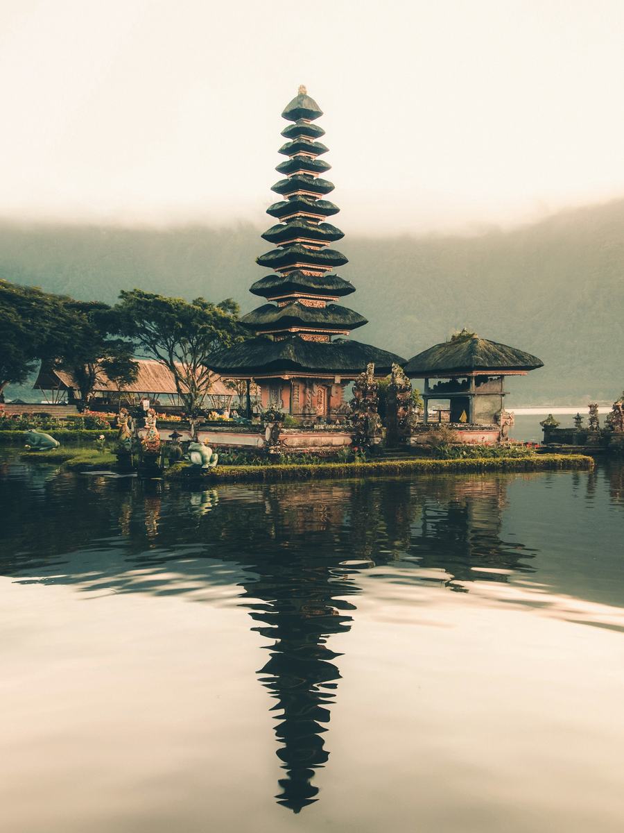 Temple on a lake in Bali