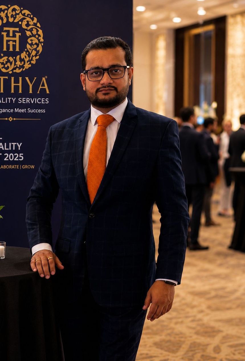 Dhawal Vyas, Founder of Tathya Hospitality Services, at the Global Hospitality Summit 2025
