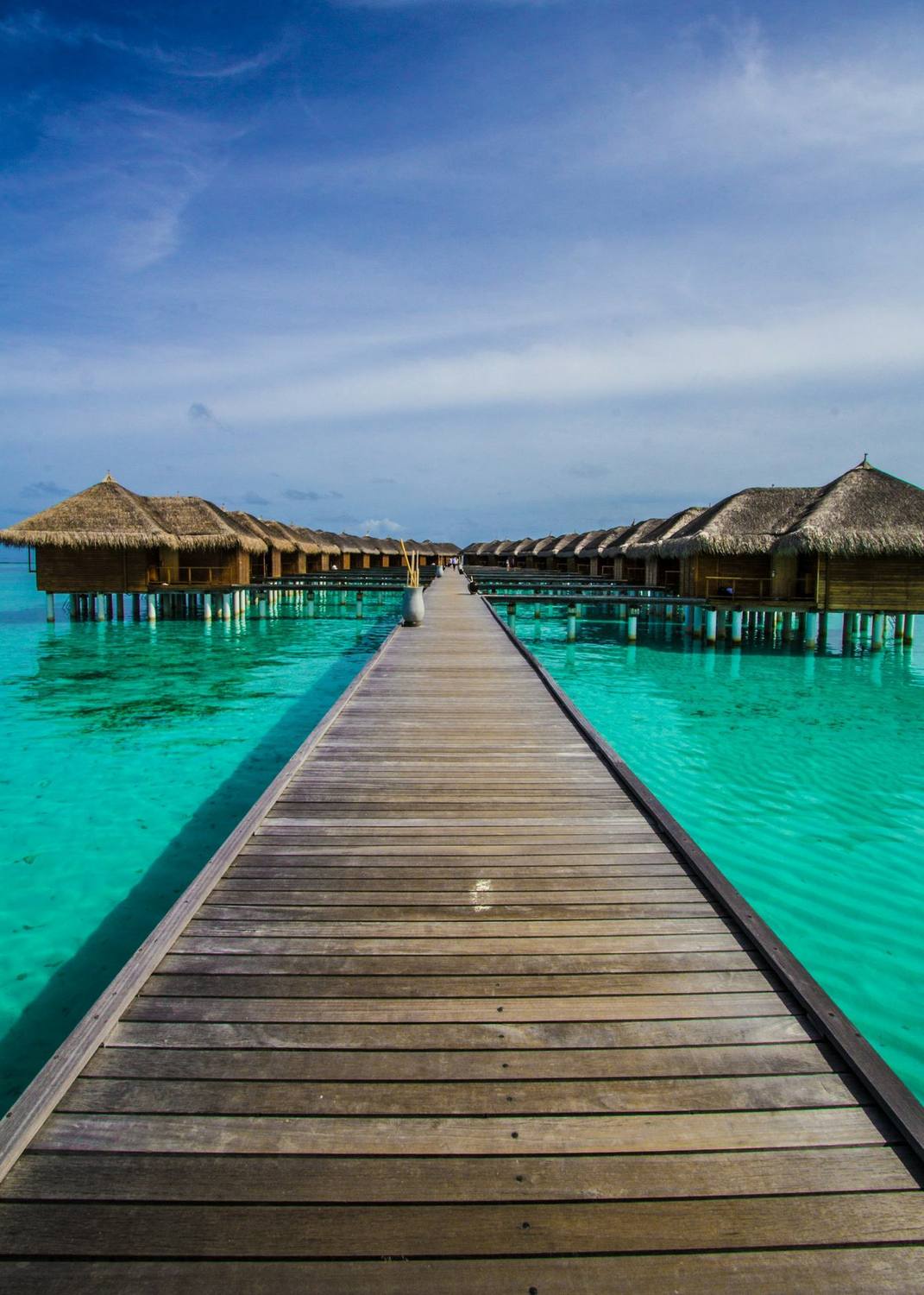 Boardwalk to overwater villas